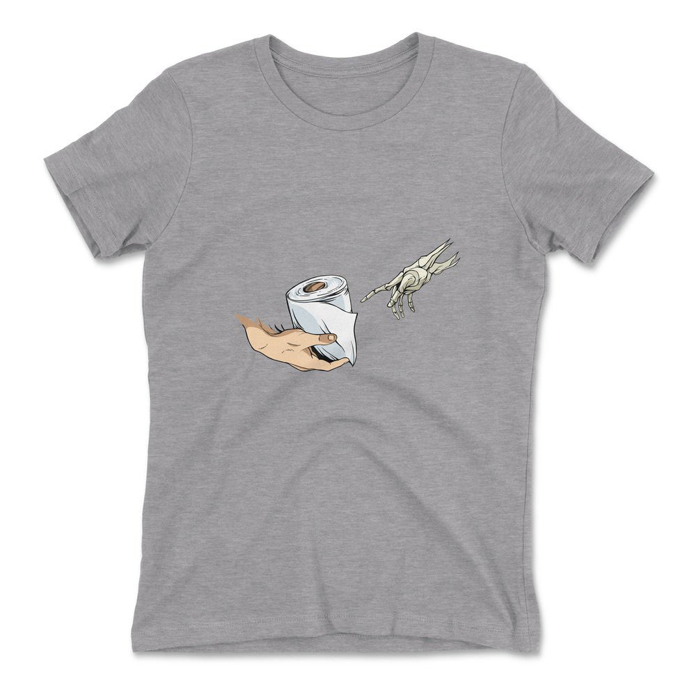 Creation Of Adam - Toilet Paper Womens T-Shirt in Heather Grey color