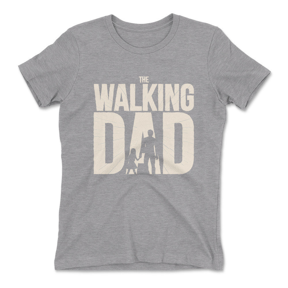 The Walking Dad Womens T-Shirt in Heather Grey color