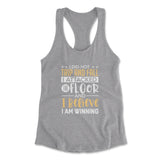 I Did Not Trip And Fall, I Attacked The Floor Womens Racerback Tank in Heather Grey color