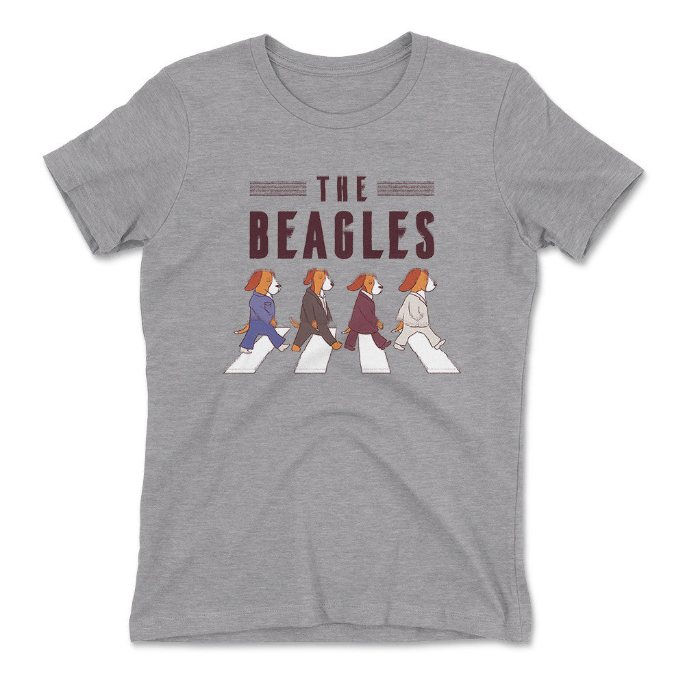 The Beagles Womens T-Shirt in Heather Grey color
