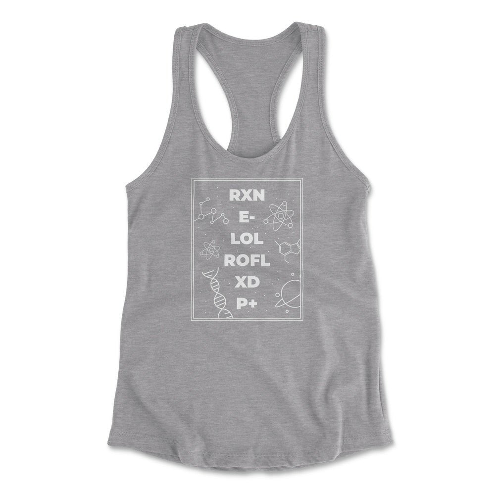 Scientific Verbal Expression Womens Racerback Tank in Heather Grey color