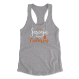 If Only Sarcasm Burned Calories Womens Racerback Tank in Heather Grey color