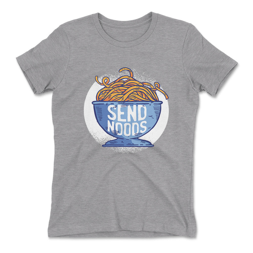 Send Noods Womens T-Shirt in Heather Grey color