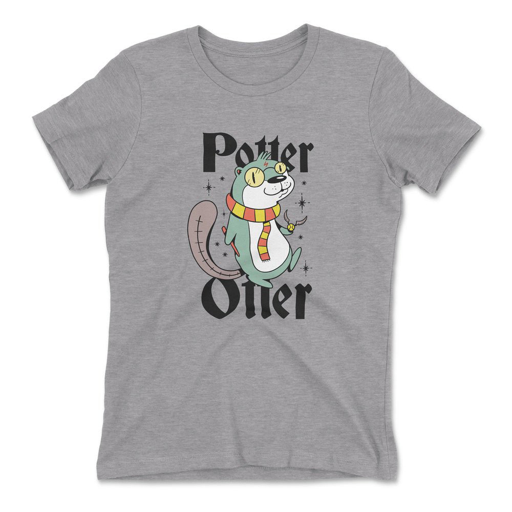 Potter Otter Womens T-Shirt in Heather Grey color