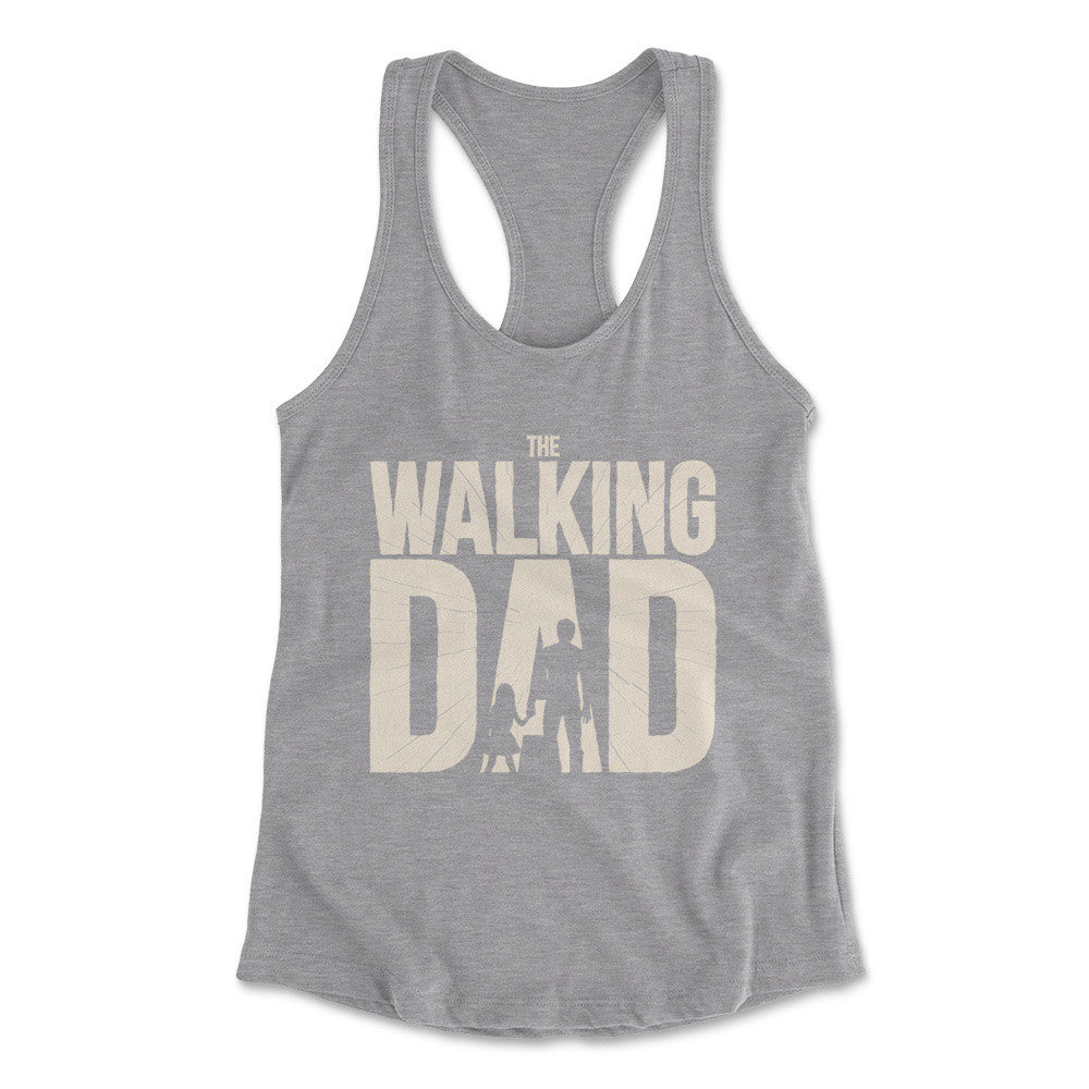 The Walking Dad Womens Racerback Tank in Heather Grey color