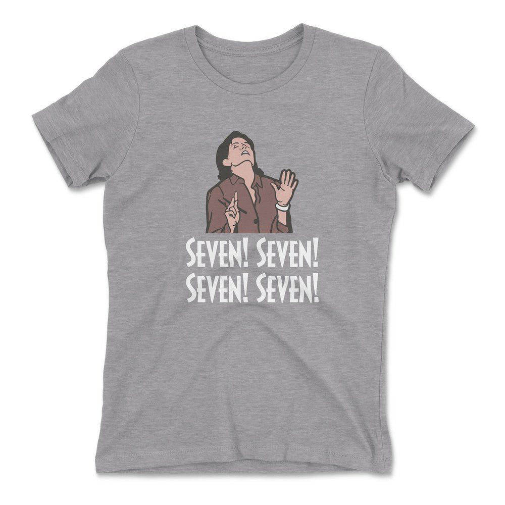 Seven! Seven! Seven! Seven! Womens T-Shirt in Heather Grey color