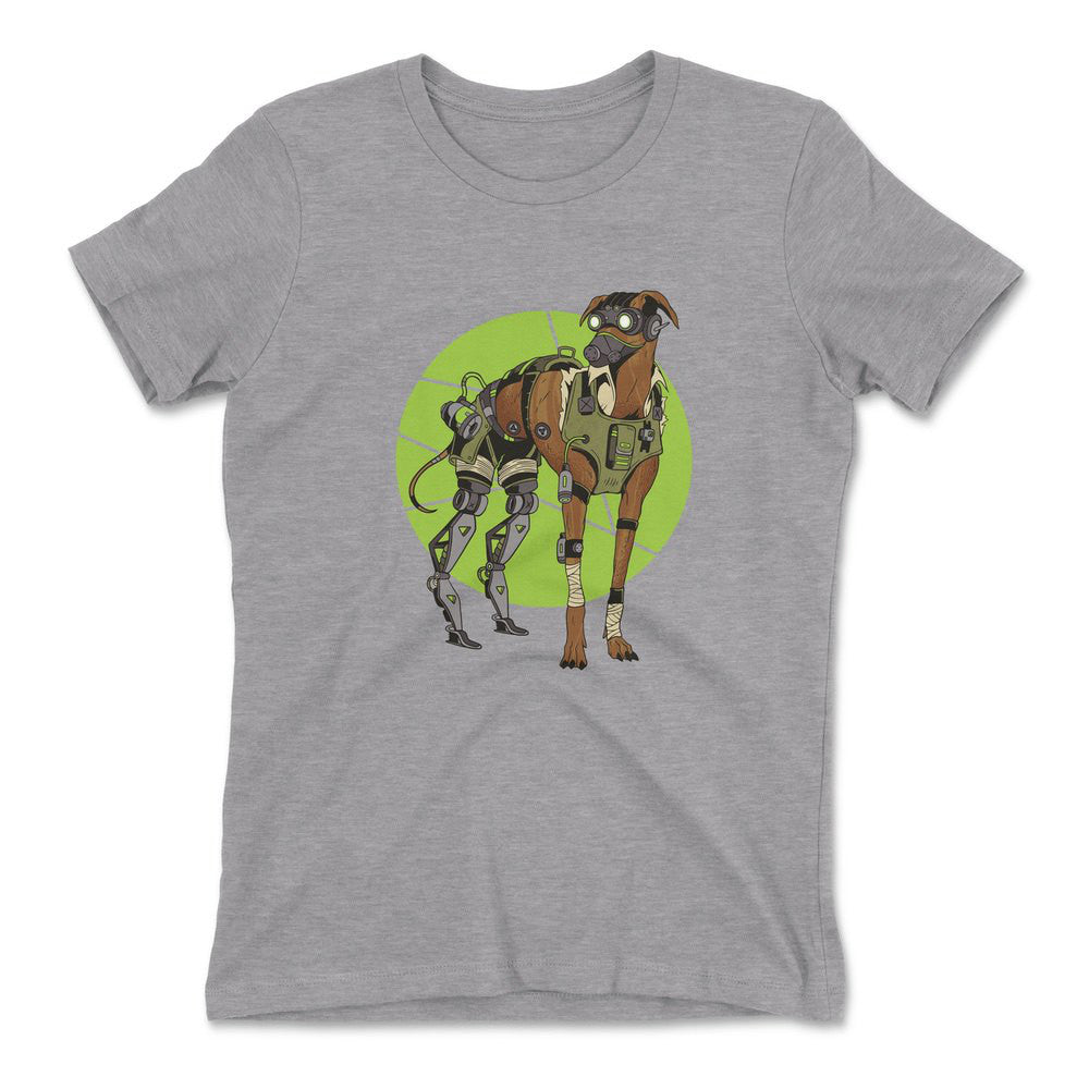 Cyber Greyhound Dog Womens T-Shirt in Heather Grey color