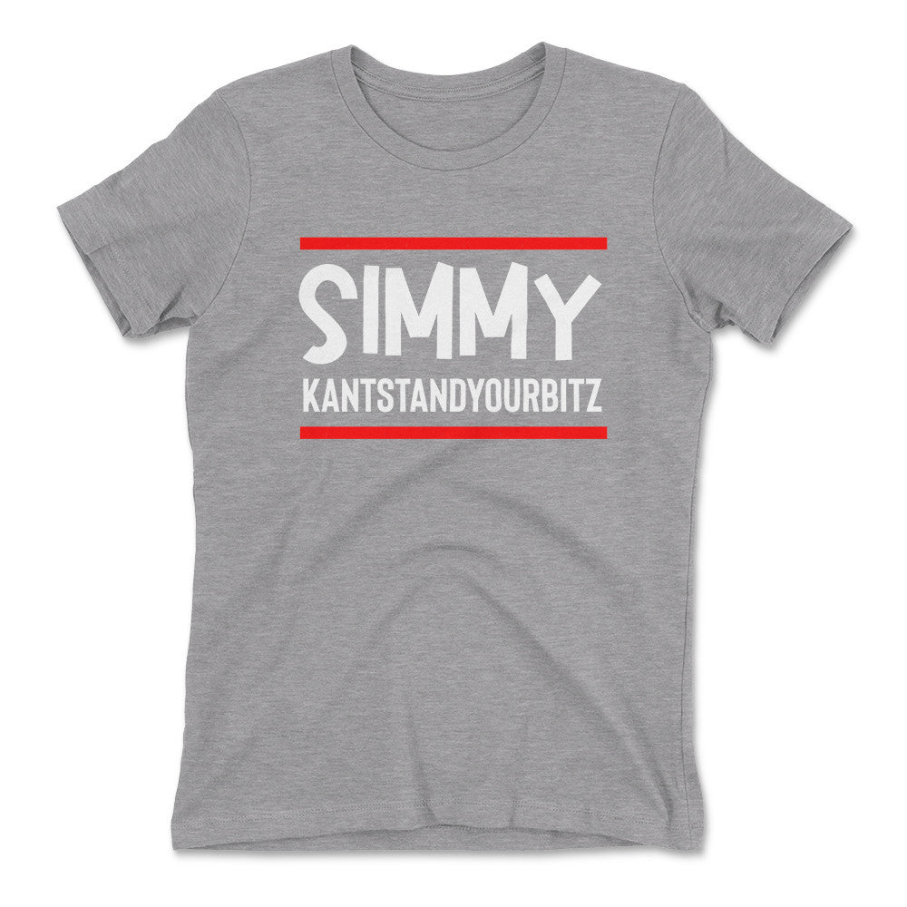 Simmy Kantstandyourbitz Womens T-Shirt in Heather Grey color
