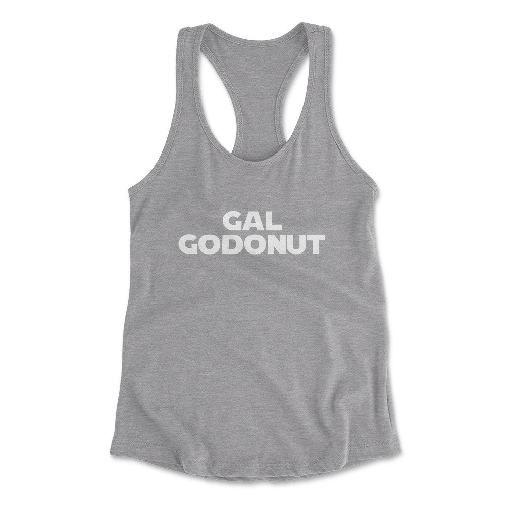 Gal Godonut Womens Racerback Tank in Heather Grey color