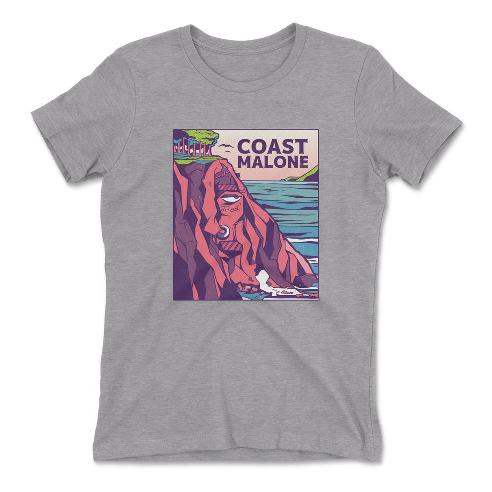 Coast Malone Womens T-Shirt in Heather Grey color