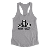 Never Forget The Old Stuff Womens Racerback Tank in Heather Grey color