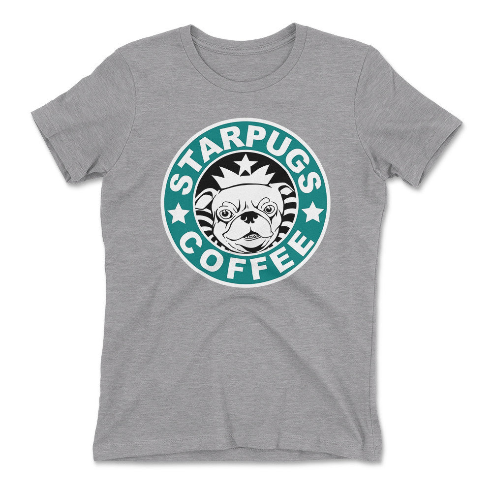 Starpugs Coffee Womens T-Shirt in Heather Grey color