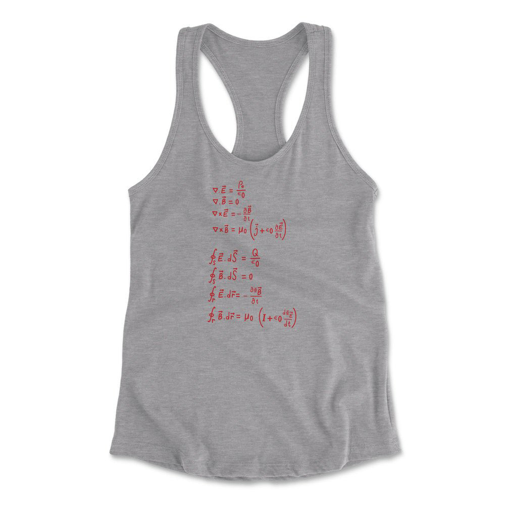 Physics Formula Womens Racerback Tank in Heather Grey color