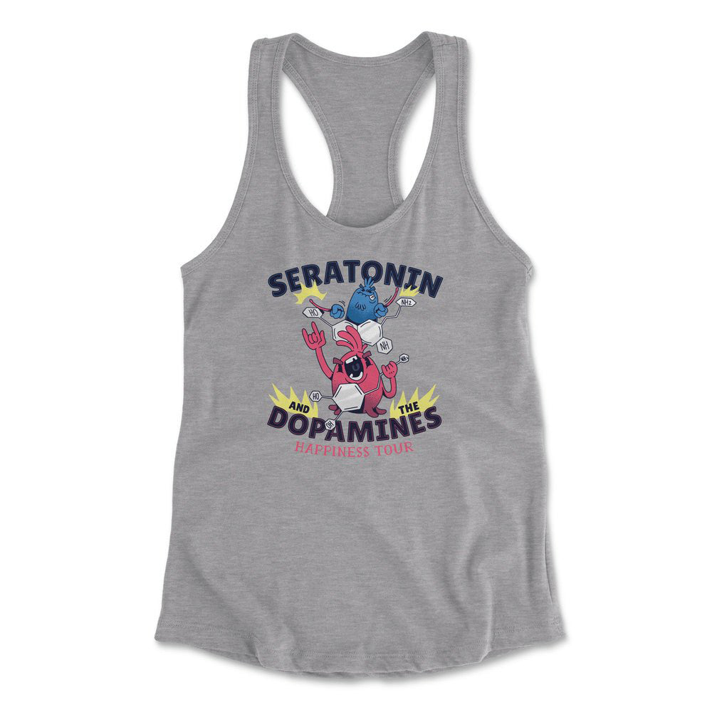 Molecules Rock Womens Racerback Tank in Heather Grey color