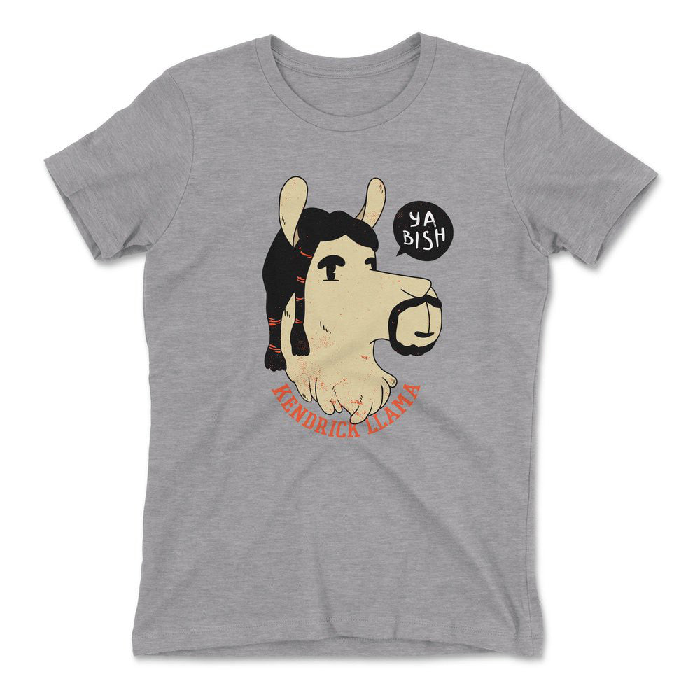 Kendrick Llama Womens T-Shirt in Heather Grey color