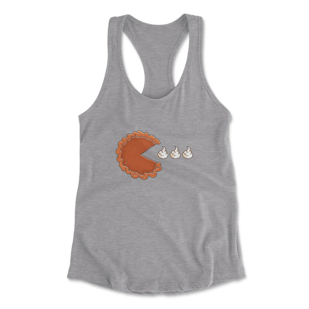 Pie Eating Cream Womens Racerback Tank in Heather Grey color