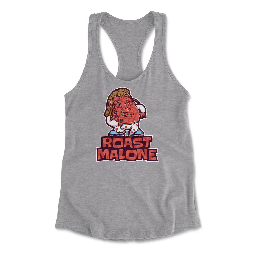 Roast Malone Womens Racerback Tank in Heather Grey color