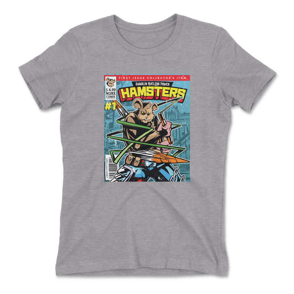 Comic Cover - Hamsters Womens T-Shirt in Heather Grey color