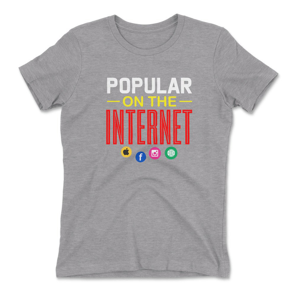 Popular On The Internet Womens T-Shirt in Heather Grey color