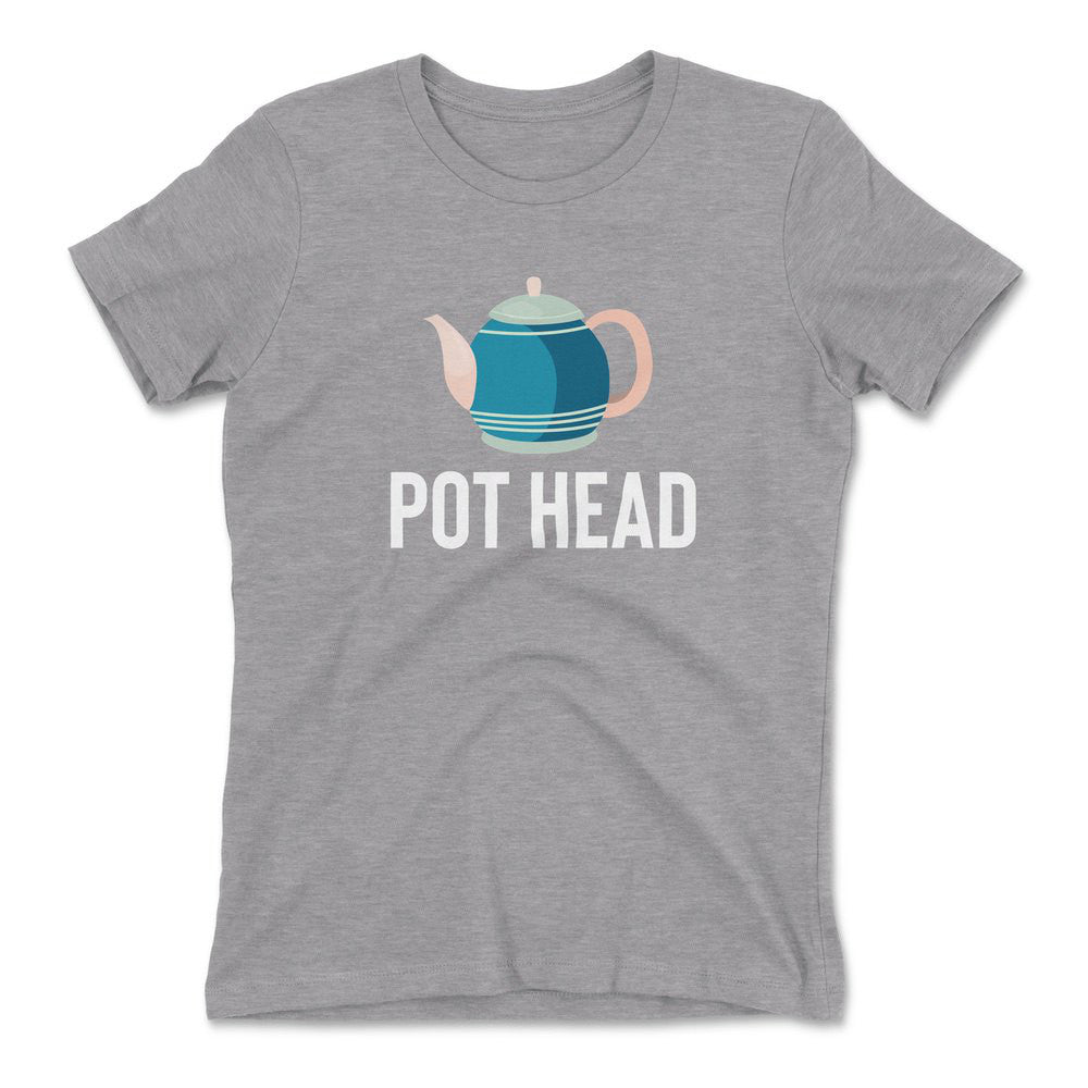 Pot Head Womens T-Shirt in Heather Grey color