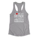 I Love My Six Pack So Much, I Protect It With A Layer Of Fat Womens Racerback Tank in Heather Grey color