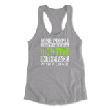 Some People Just Need A High-Five In The Face With A Chair Womens Racerback Tank in Heather Grey color