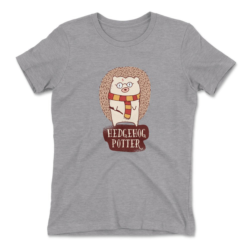Hedge Hog Potter Womens T-Shirt in Heather Grey color