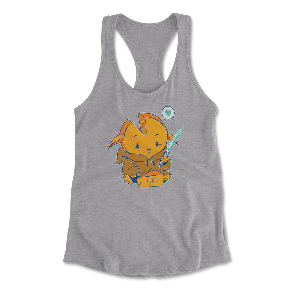 Baby Gouda Womens Racerback Tank in Heather Grey color