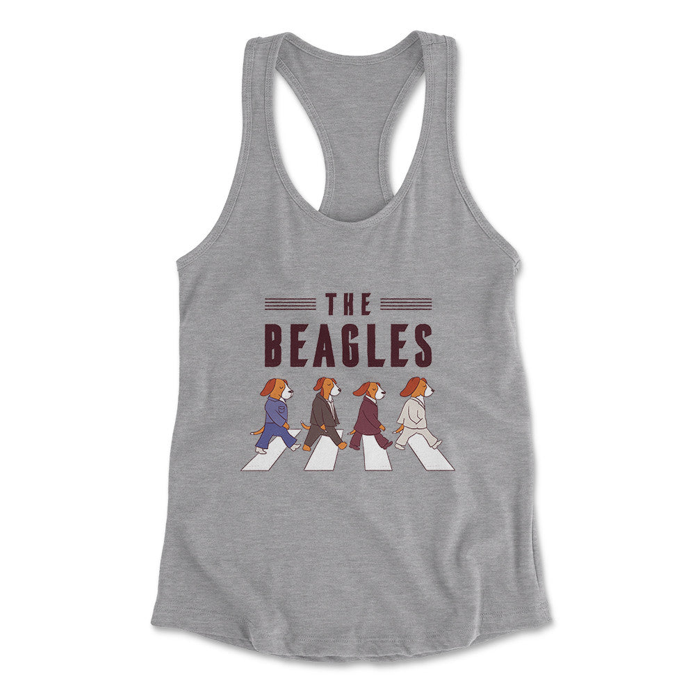The Beagles Womens Racerback Tank in Heather Grey color