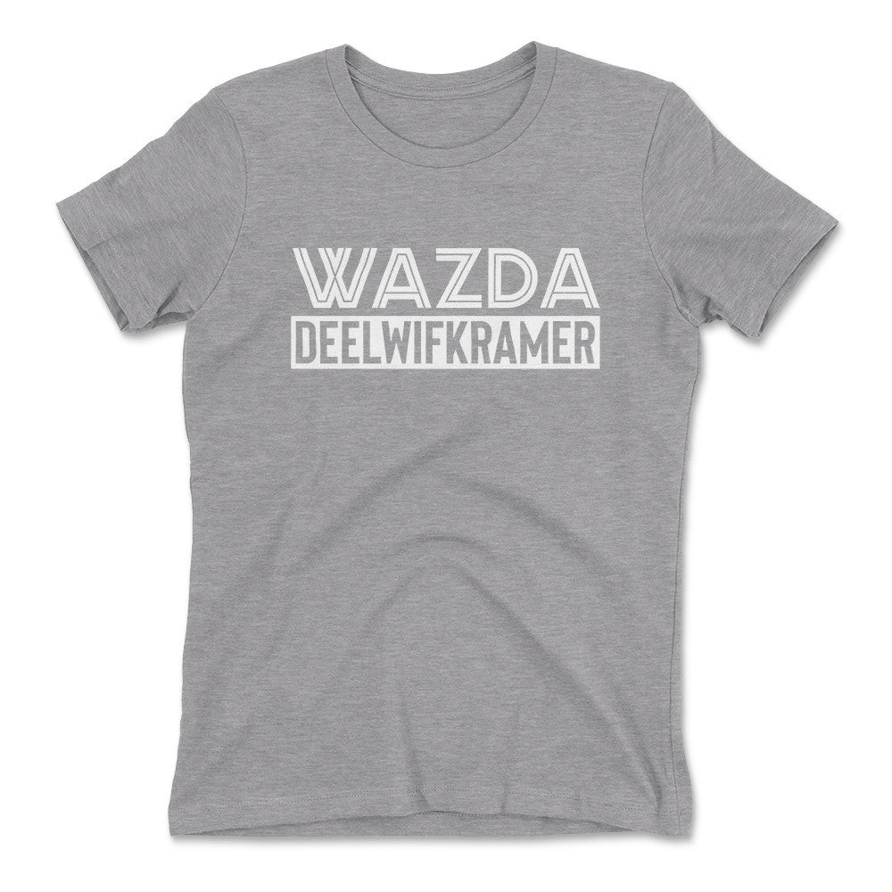 Wazda Deelwifkramer Womens T-Shirt in Heather Grey color