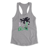 I Think You're Overreacting Womens Racerback Tank in Heather Grey color