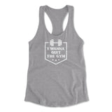 I Wanna Quit The Gym Womens Racerback Tank in Heather Grey color