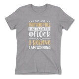 I Did Not Trip And Fall, I Attacked The Floor Womens T-Shirt in Heather Grey color