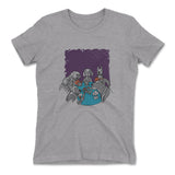 Poker Dogs Womens T-Shirt in Heather Grey color