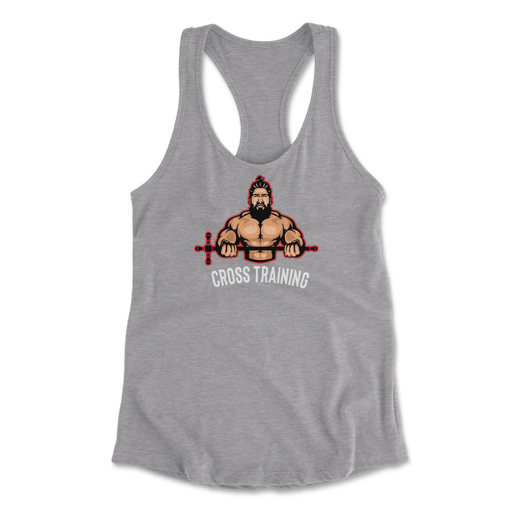 Cross Training Womens Racerback Tank in Heather Grey color