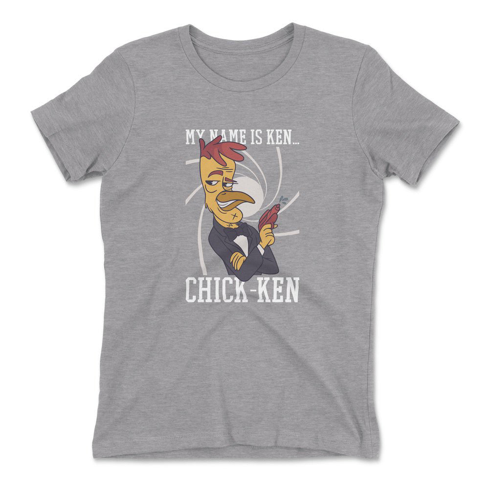 Chicken Spy Womens T-Shirt in Heather Grey color