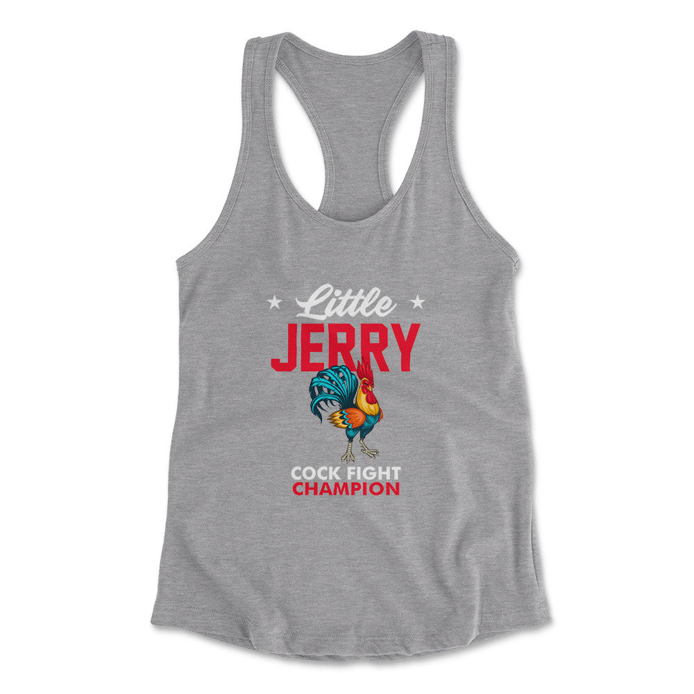 Little Jerry Womens Racerback Tank in Heather Grey color