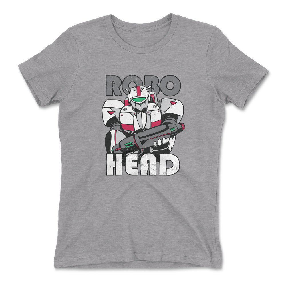 Robo Head Womens T-Shirt in Heather Grey color