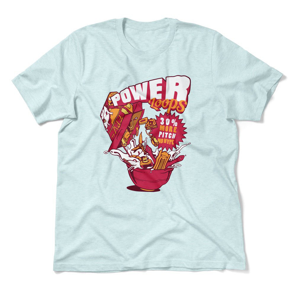 Power Loops Men/Unisex T-Shirt in Heather Ice Blue color