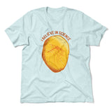 I Believe In Science Men/Unisex T-Shirt in Heather Ice Blue color
