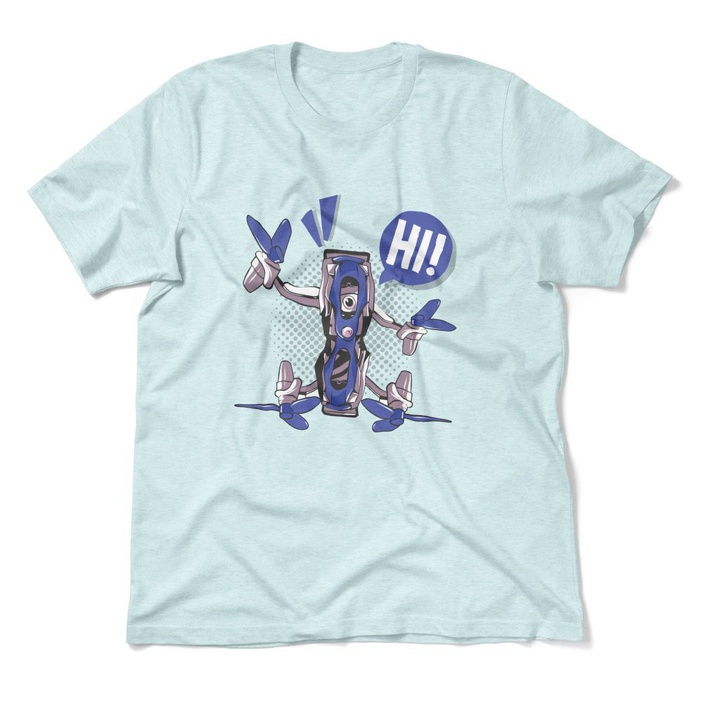 Quadcopter Robot Men/Unisex T-Shirt in Heather Ice Blue color