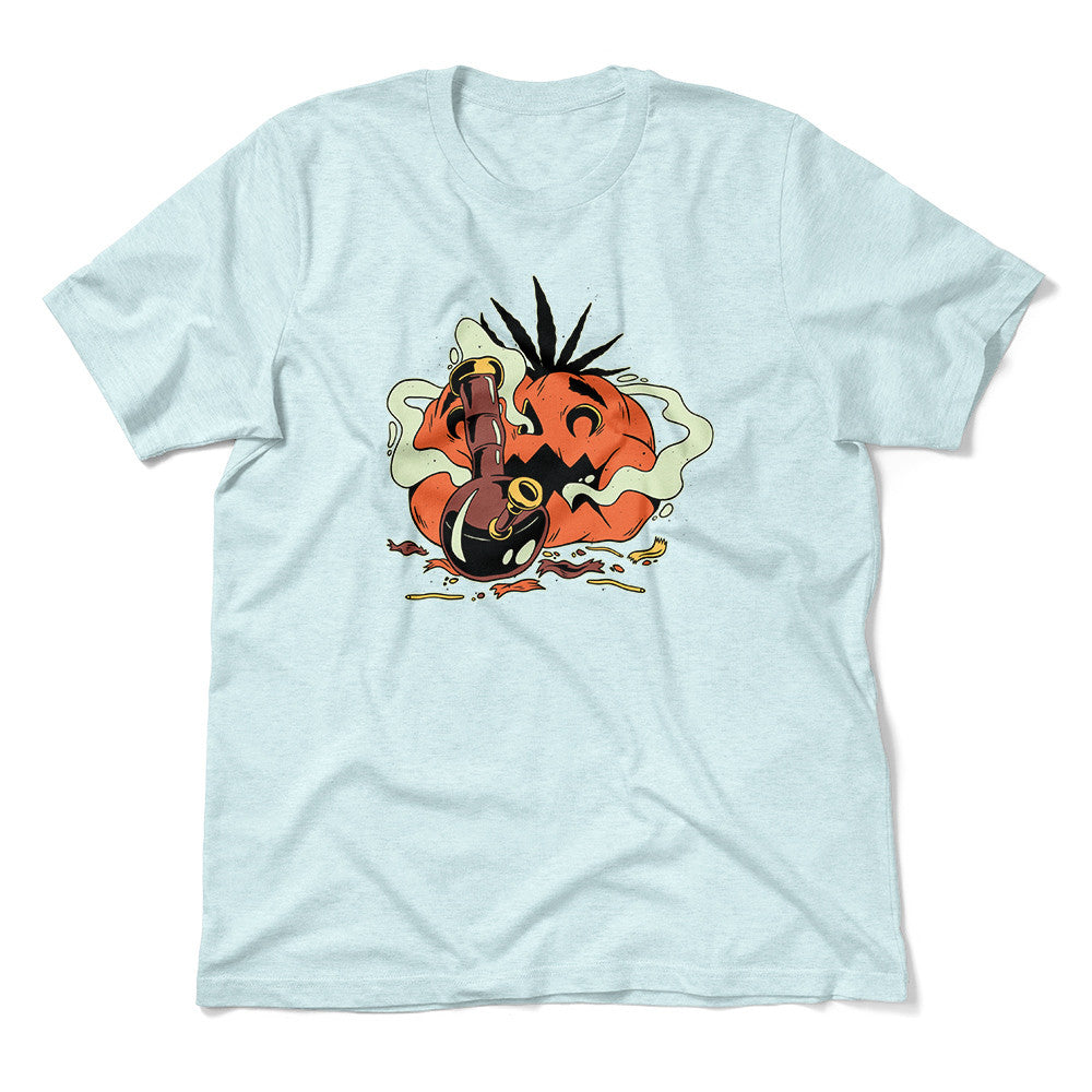 Baked Pumpkin Men/Unisex T-Shirt in Heather Ice Blue color