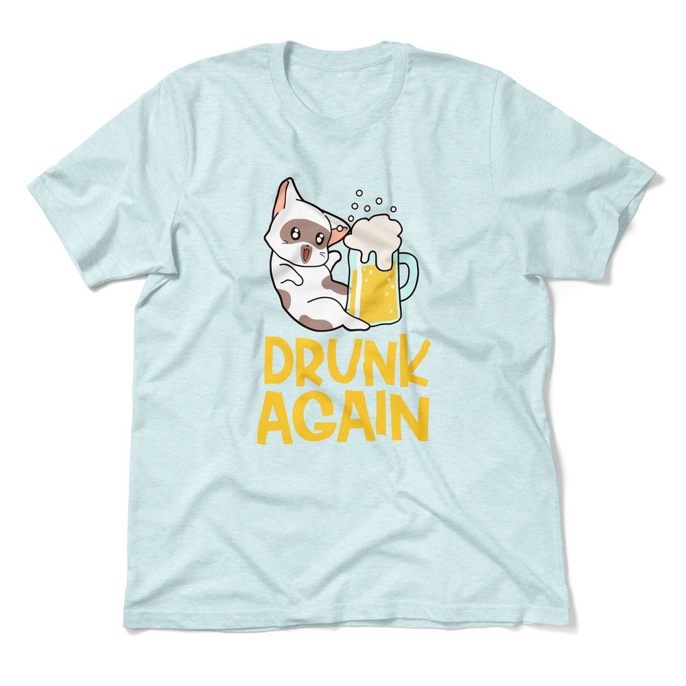 Drunk Again Men/Unisex T-Shirt in Heather Ice Blue color