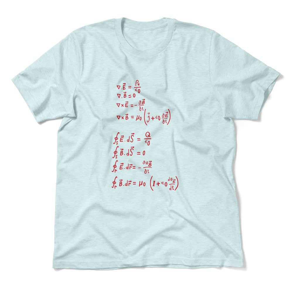 Physics Formula Men/Unisex T-Shirt in Heather Ice Blue color
