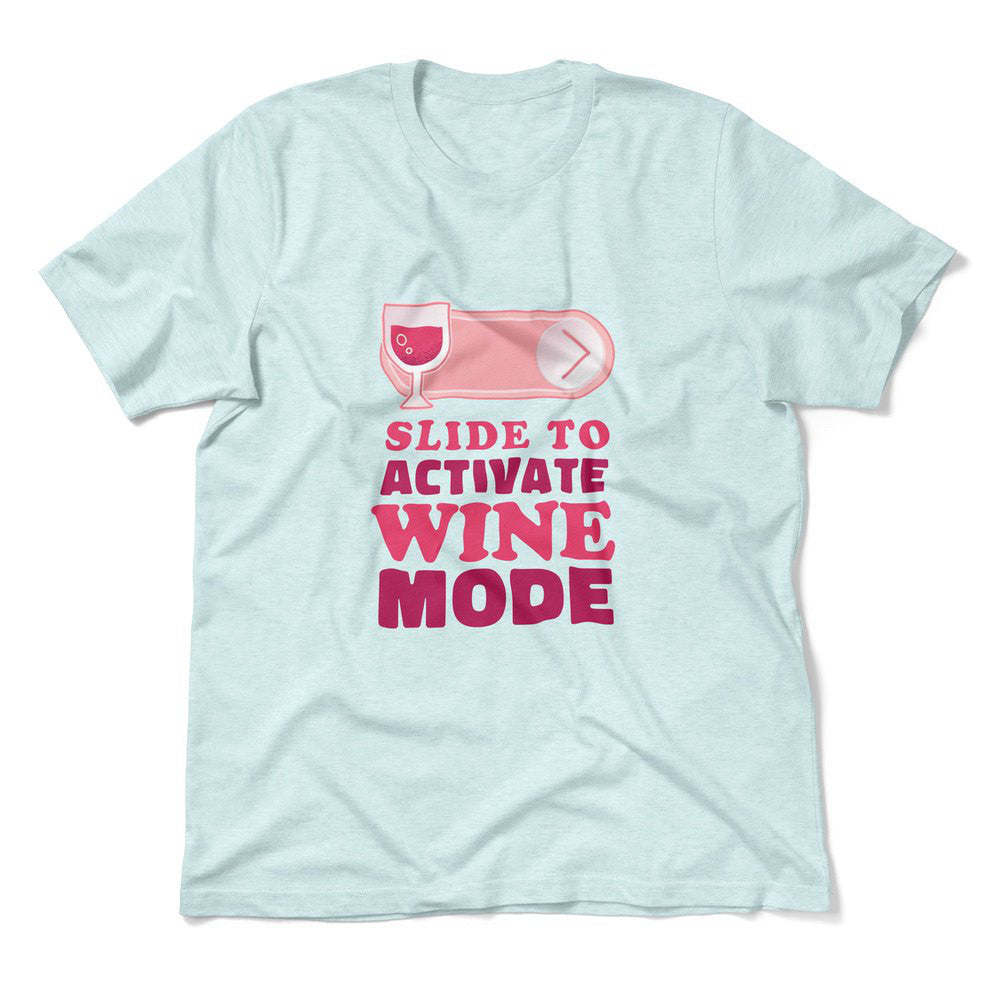 Swipe Right For Wine Mode Men/Unisex T-Shirt in Heather Ice Blue color