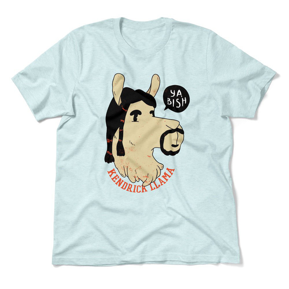 Kendrick Llama Men/Unisex T-Shirt in Heather Ice Blue color
