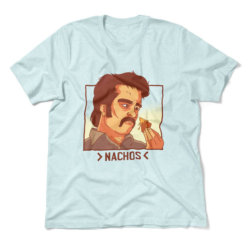 Nachos Drug Lord Men/Unisex T-Shirt in Heather Ice Blue color