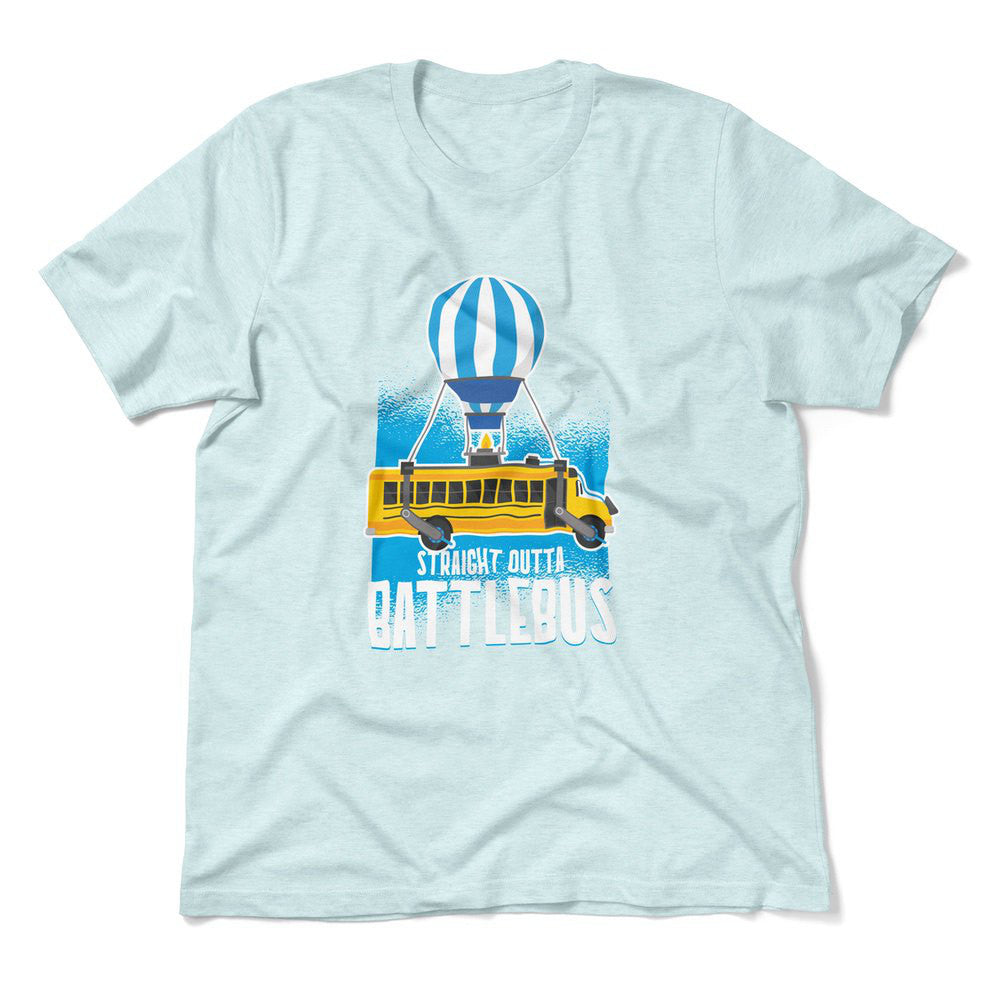Straight Outta Battle Bus Men/Unisex T-Shirt in Heather Ice Blue color