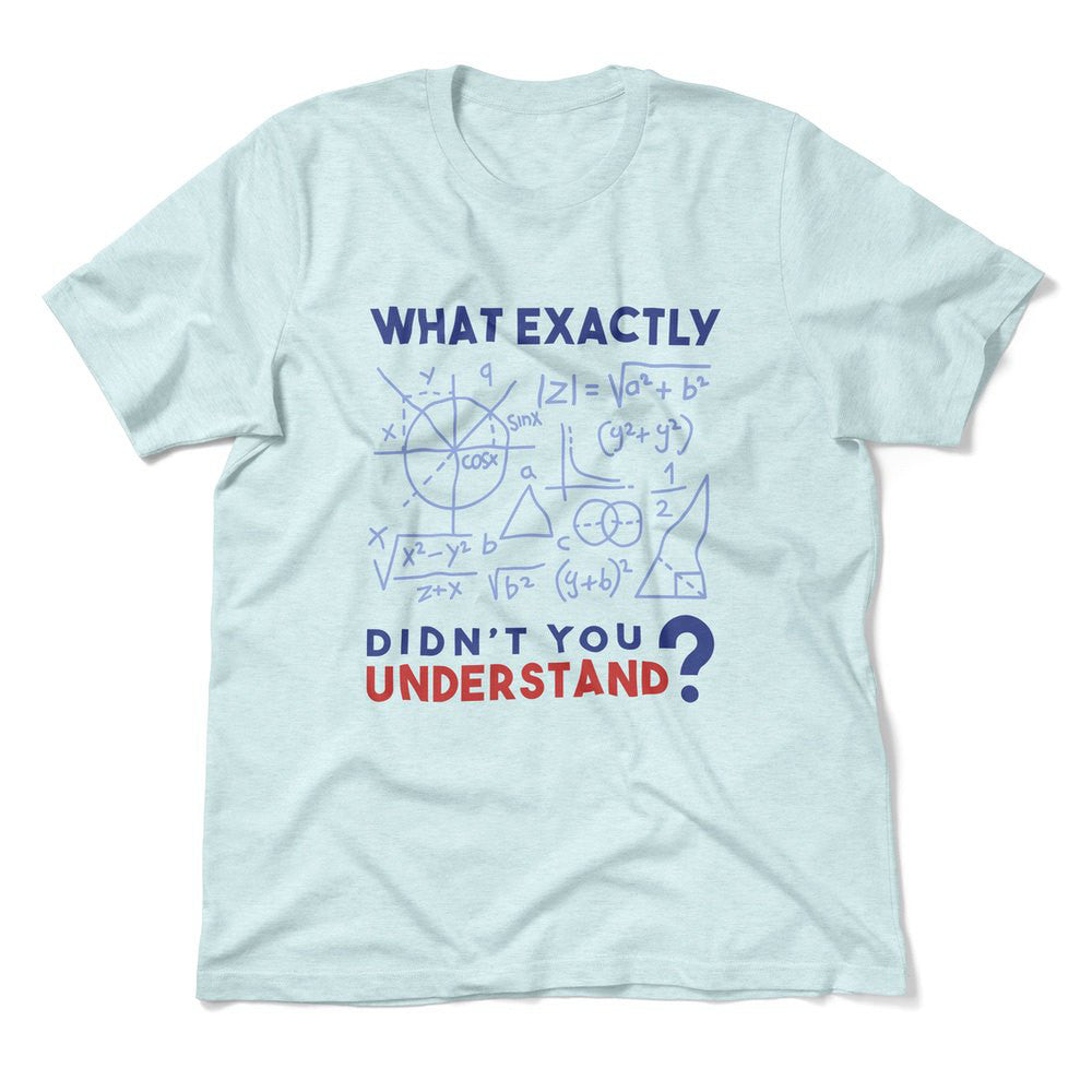 What Exactly Didn't You Understand Men/Unisex T-Shirt in Heather Ice Blue color