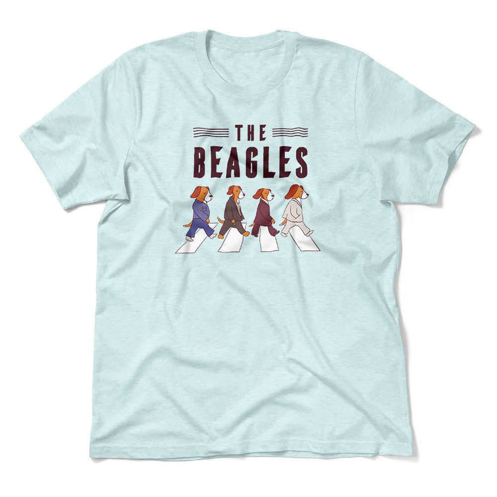The Beagles Men/Unisex T-Shirt in Heather Ice Blue color